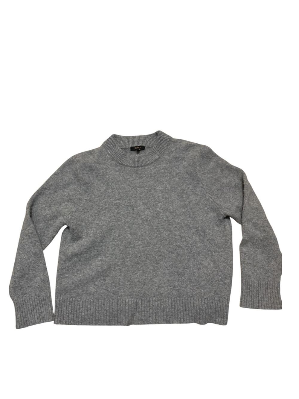 Quince Mongolian cashmere gray boxy long sleeve crewneck sweater. Women’s small